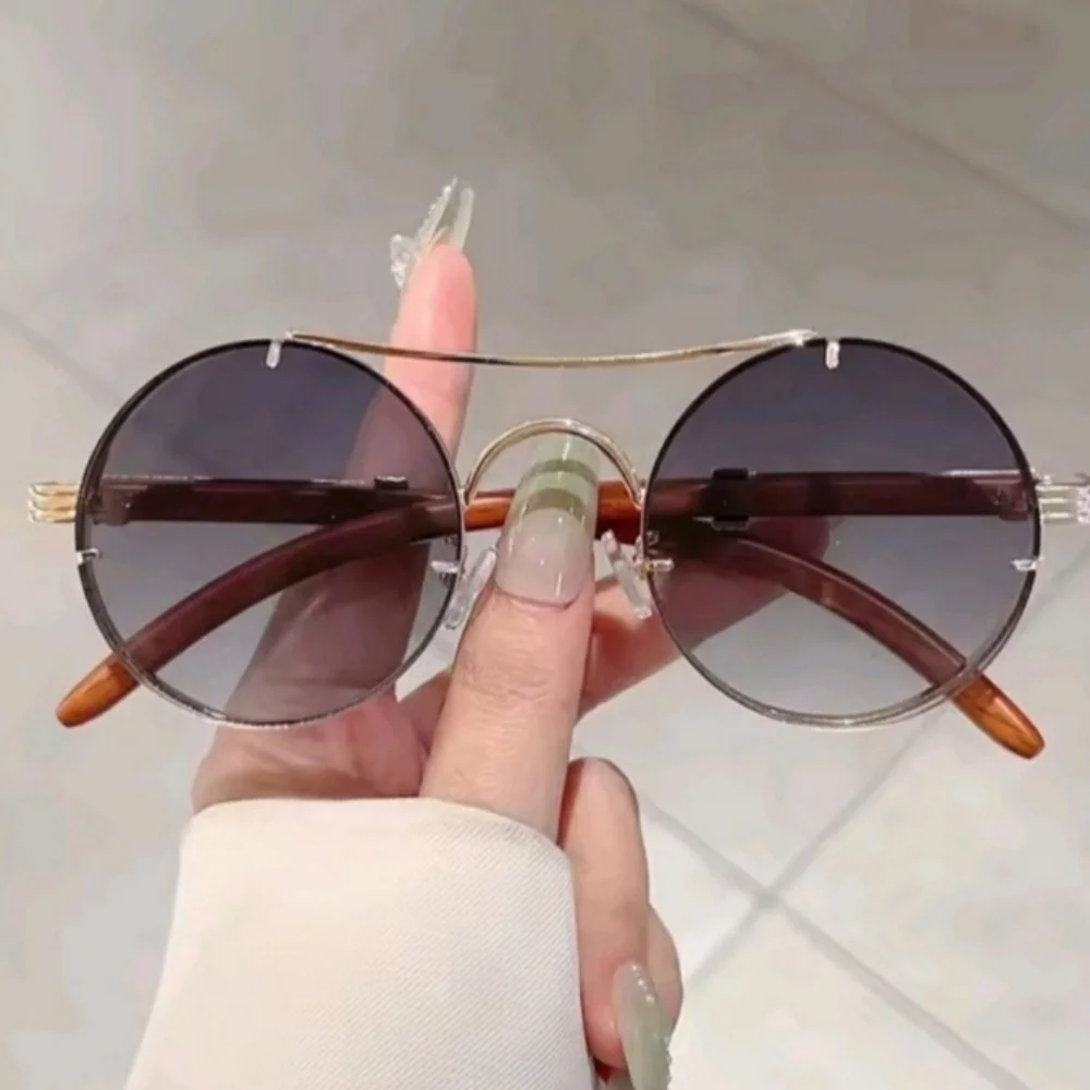 Gold and Brown Unisex Sunglasses